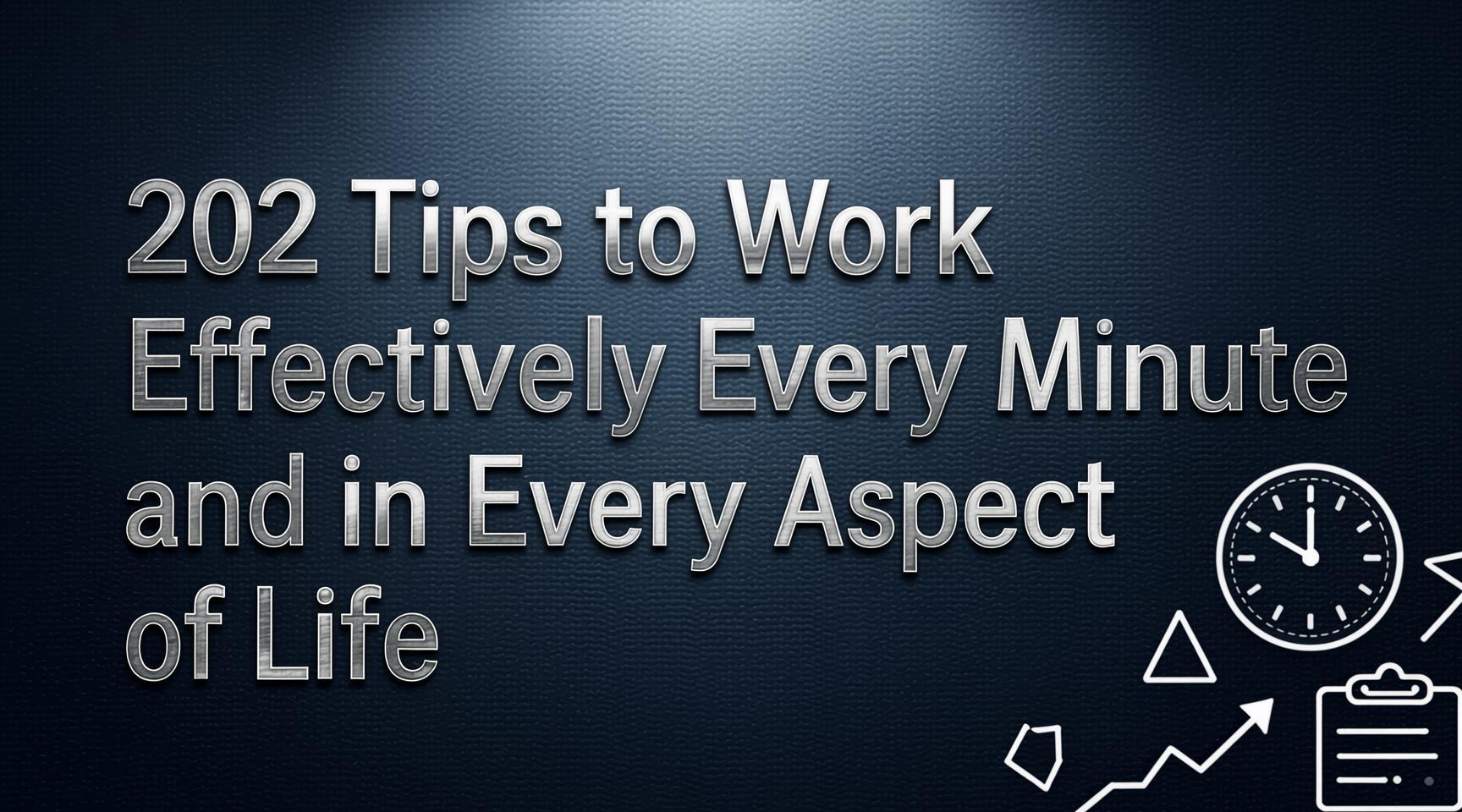 202 Tips to Work Effectively