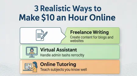 3 Realistic Ways to Make $10 an Hour Online